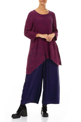 Wide Royal Purple Silk Trousers 4