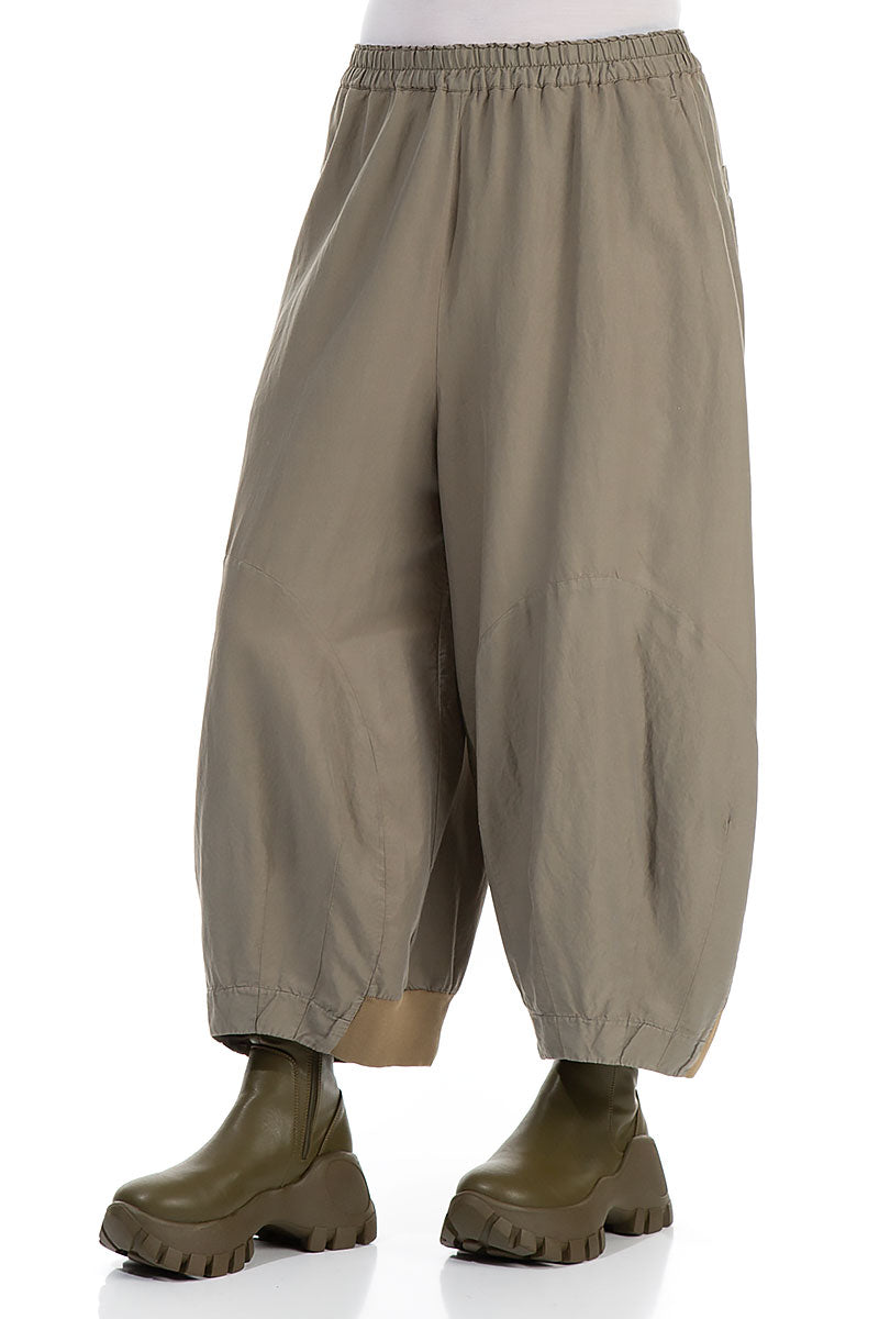 Wide Silver Sage Silk Cotton Trousers 3