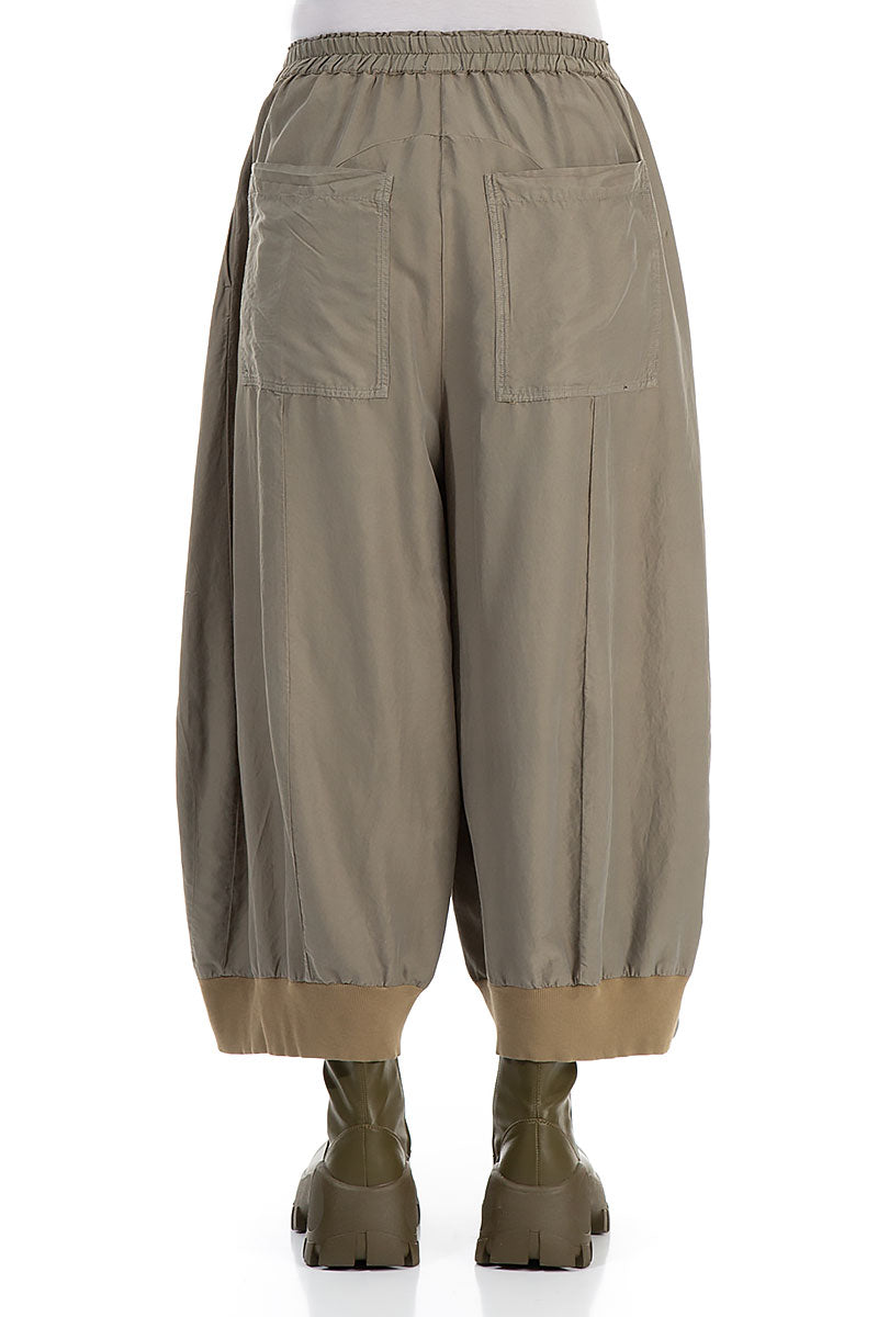Wide Silver Sage Silk Cotton Trousers 2