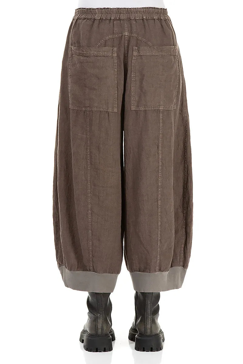 Wide Truffle Off-Dye Linen Trousers 2