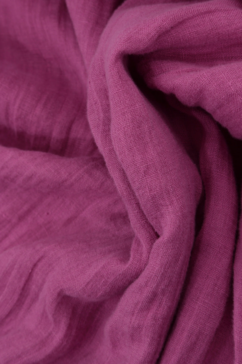 Wide Wild Berry Gauze Linen Trousers 4