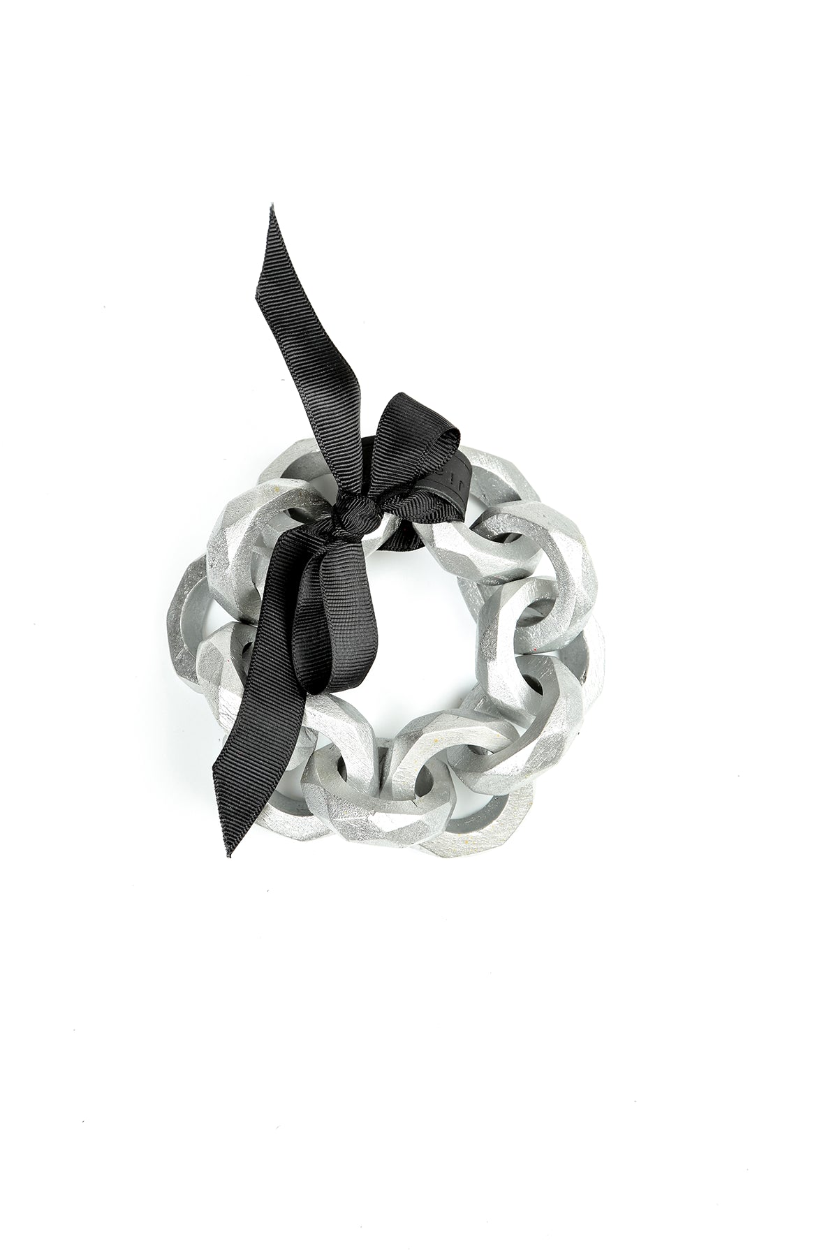 Wooden Loop Silver Chain Bracelet 5