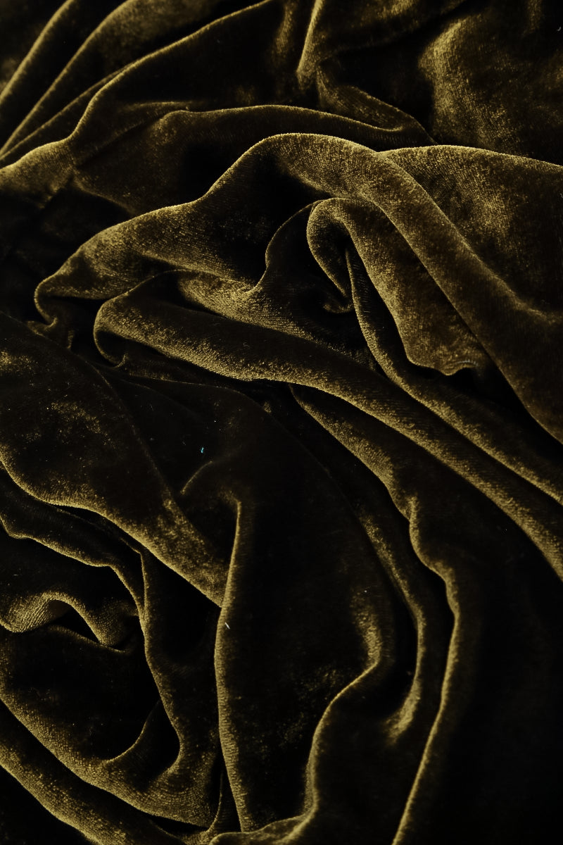 Collar Forest Mist Silk Velvet Jacket