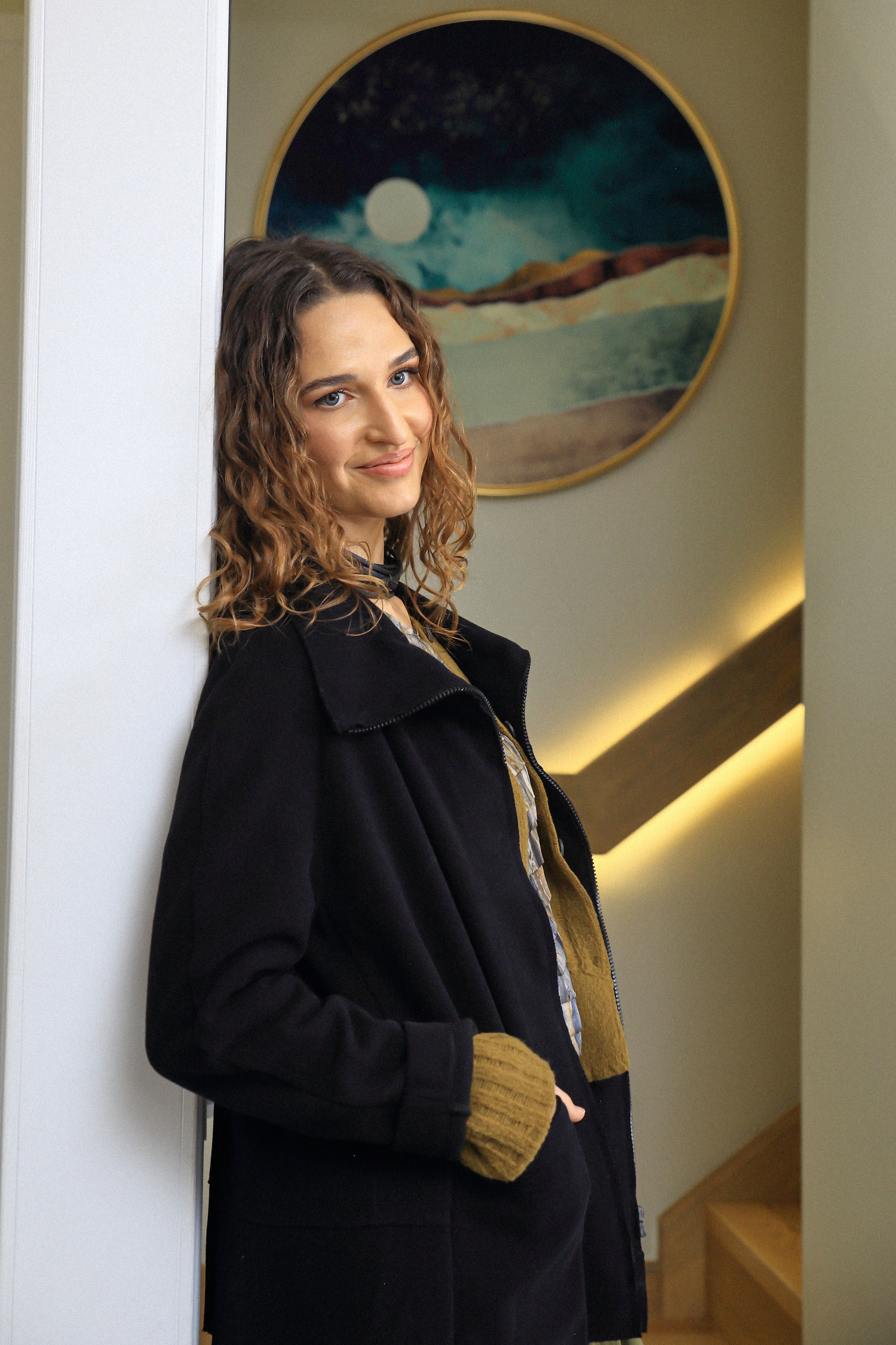 Zip Black Cotton Jersey Jacket 6