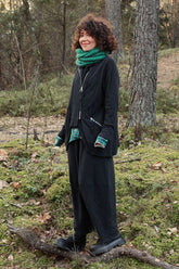 Zips Embellished Grey Wavy Cotton Jacket 7