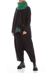 Zips Embellished Grey Wavy Cotton Jacket 5