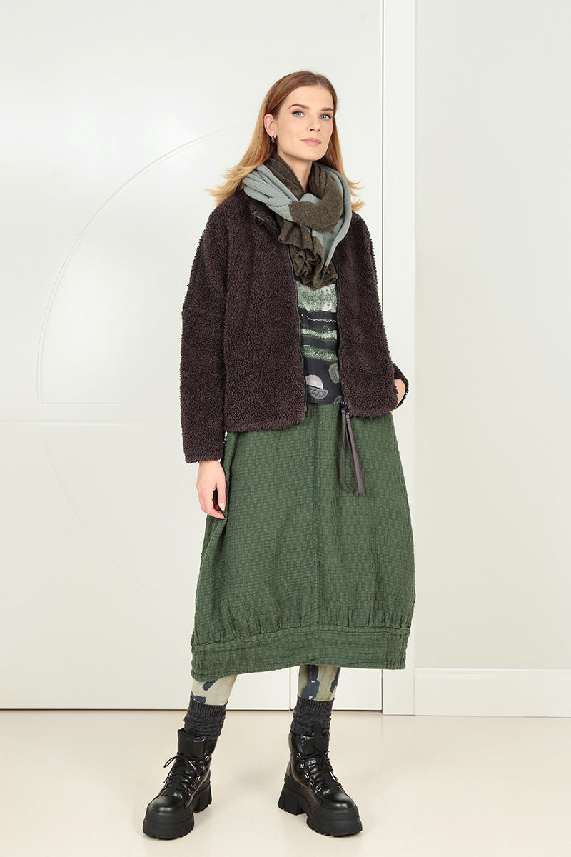 Zips Forest Brown Teddy Cotton Jacket 7