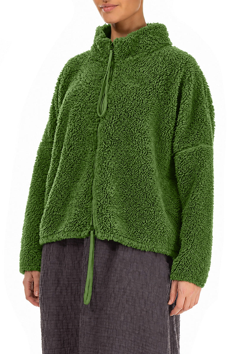 Zips Shamrock Green Teddy Cotton Jacket