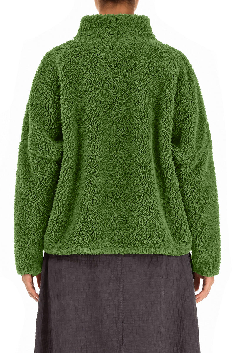 Zips Shamrock Green Teddy Cotton Jacket