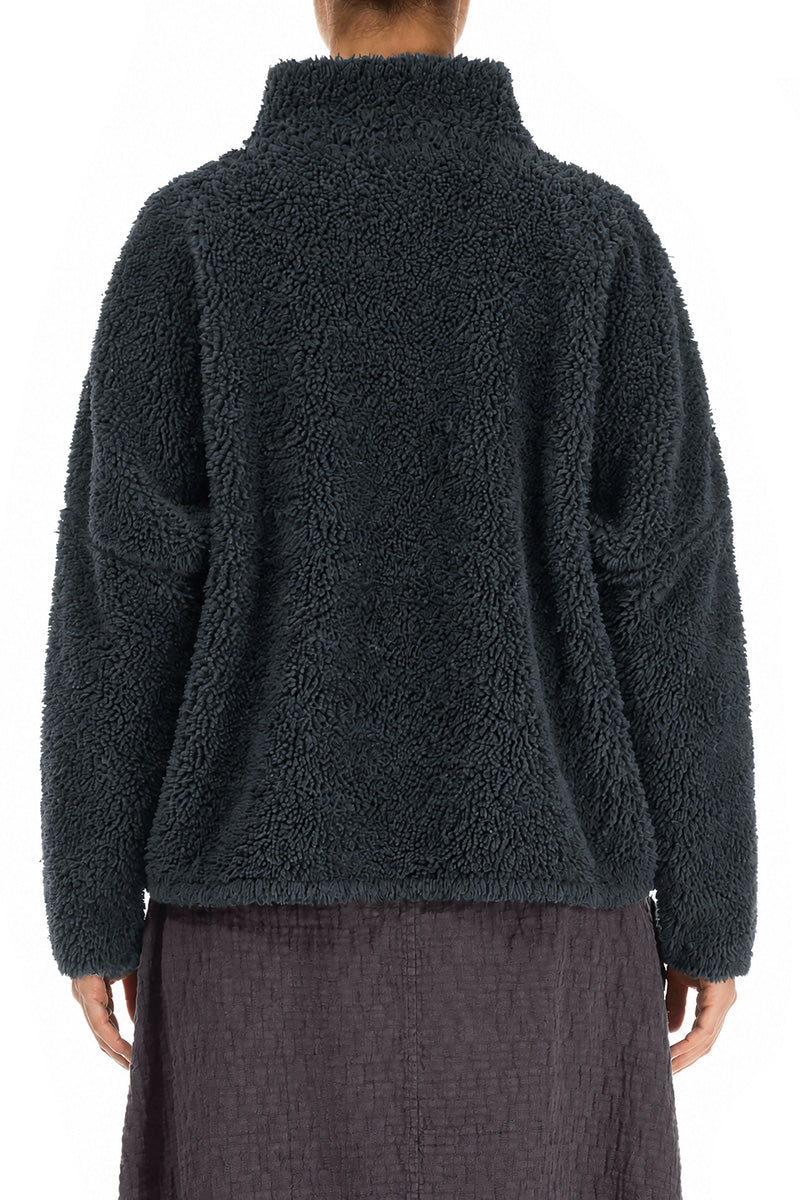 Zips Slate Teddy Cotton Jacket