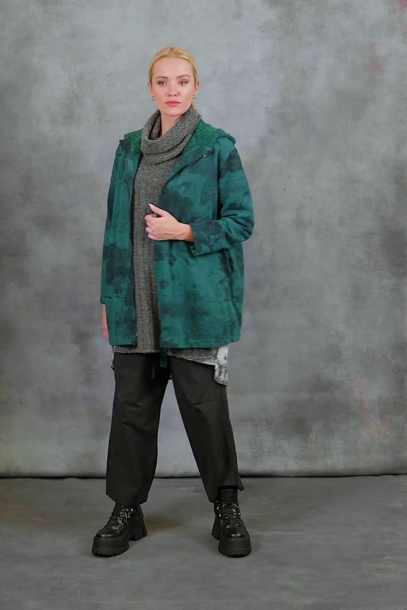 Hooded Emerald Alabaster Cotton Jacket 7