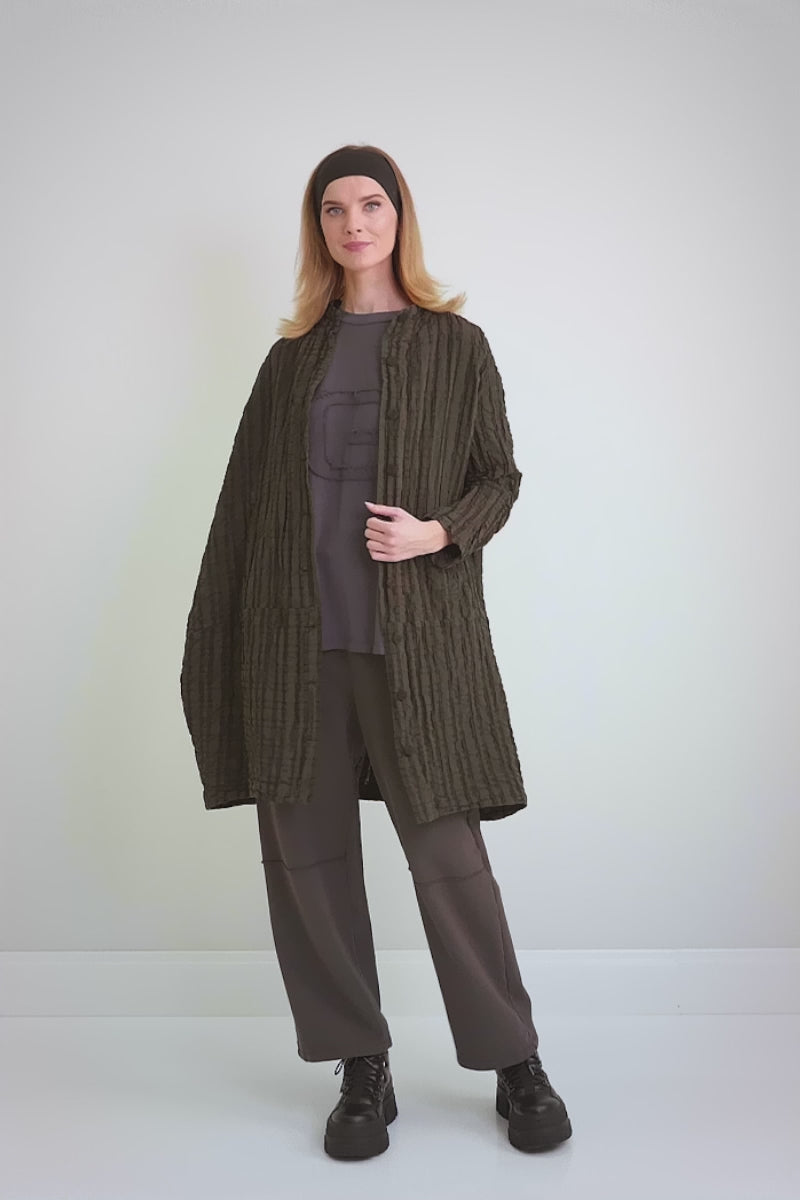 Lockere Graphit-Baumwollbluse