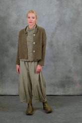 Moss Brown Alpaca Wool Cardigan 7