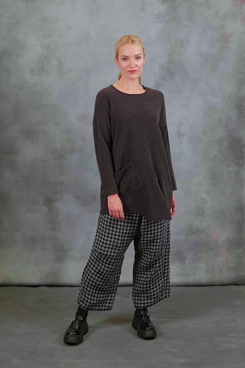 Side Split Chocolate Wool Sweater 7