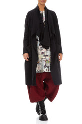 Adjustable Collar Grey Wavy Cotton Jacket 5