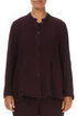 Aubergine Peplum Mélange Linen Jacket 1