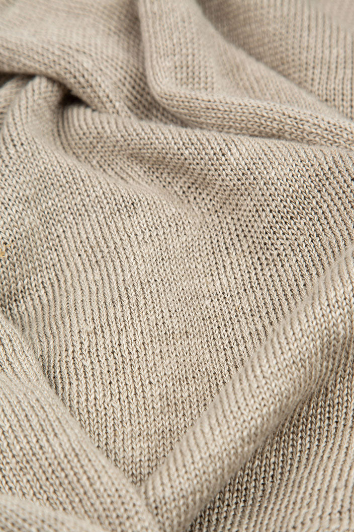 Flowers Decorated Natural Linen Jumper 5