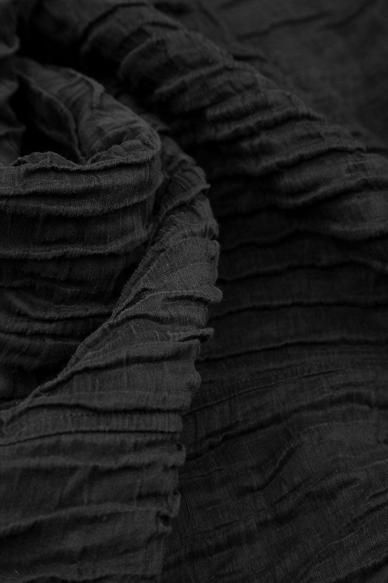 Taper Black Crinkled Trousers 4