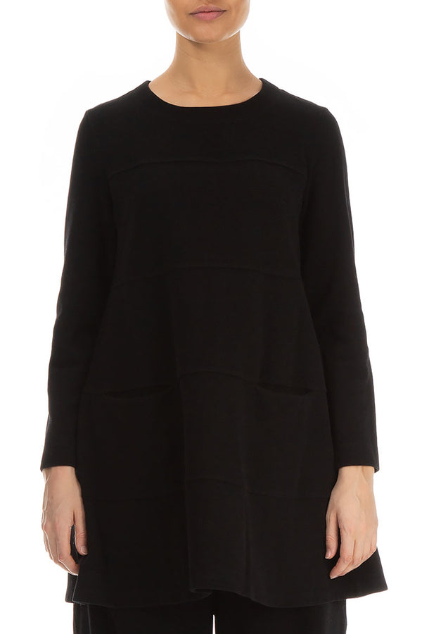 Black Cotton Jersey Tunic 1