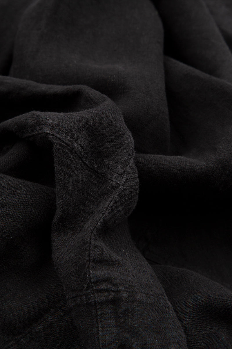 Boxy Black Gauze Linen Blouse 6