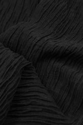 Subtle Balloon Crinkled Black Silk Midi Dress 5