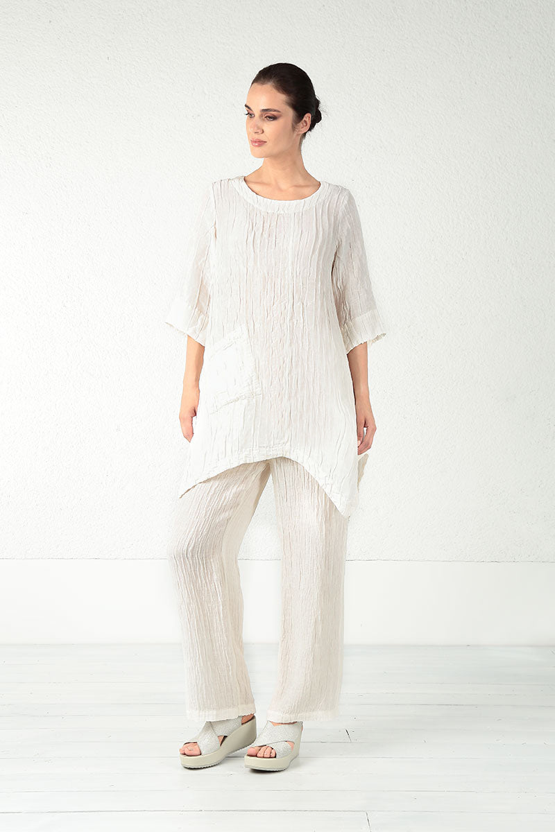 Crinkled Off White Tunic 6