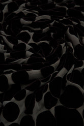 Asymmetrical Devoré Bubbles Black Silk Velvet Tunic 5