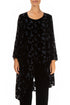 Asymmetrical Devoré Bubbles Black Silk Velvet Tunic 1