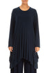 Draped Asymmetric Navy Cotton Tunic 1