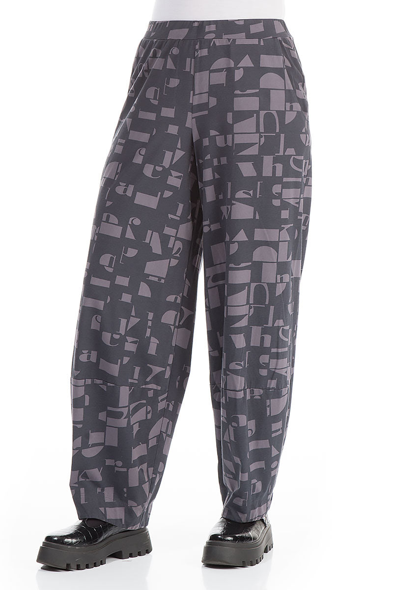 Loose Iron Letters Cotton Trousers 3