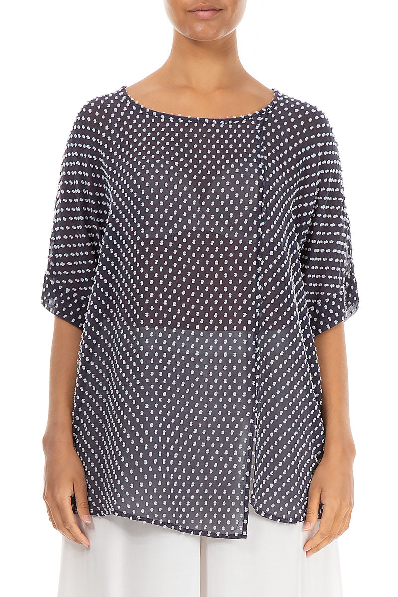 Amethyst Dotty Silk Blouse 1