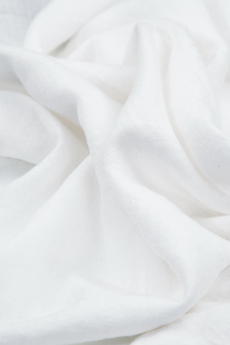 Longer Edges White Linen Popover Shirt 5