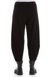 Taper Black Cotton Jersey Trousers 2