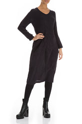Midi Waves Dark Violet Silk Dress 5