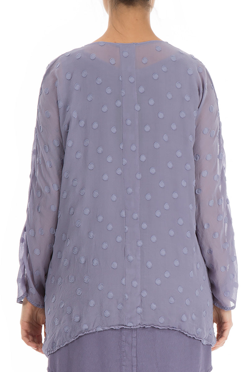 Open Type Lavender Dotty Silk Jacket 2