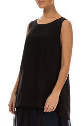 Sleeveless Black Silk Bamboo Top 3