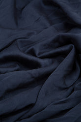 Side Ruffle Navy Purple Silk Blouse 4