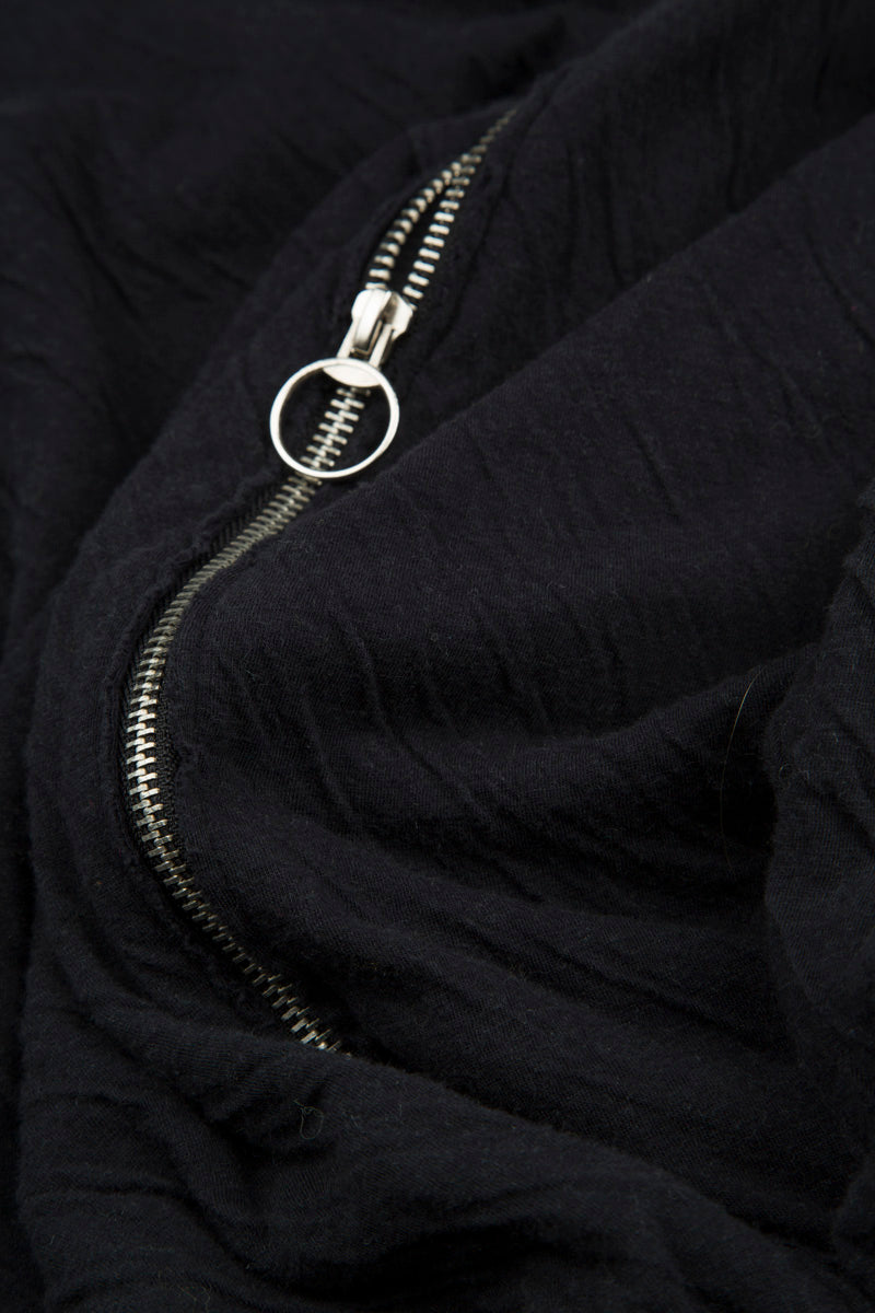 Side Zip Wavy Cotton Midi Dress 5