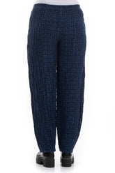 Tapered Royal Blue Linen Trousers 2