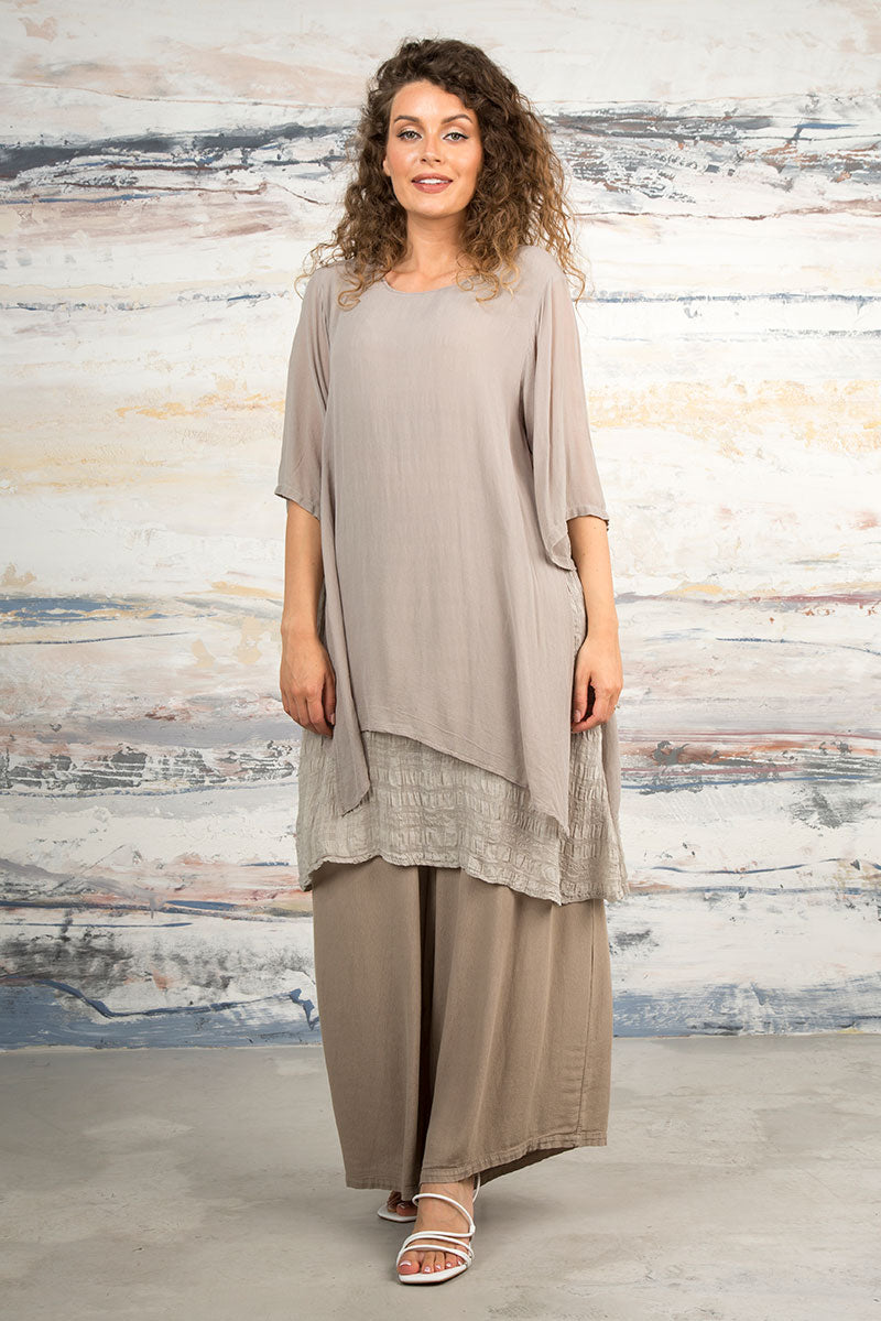 Wide Cappuccino Viscose Trousers 6