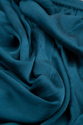 Wide Cropped Peacock Blue Silk Trousers 5