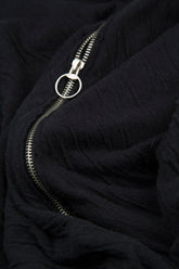 Zip Front Grey Wavy Cotton Dress 5