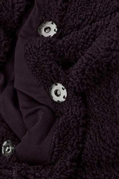 Deep Plum Teddy Cotton Coat