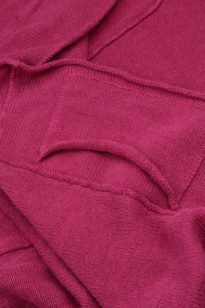 A-Line Two Pockets Fuchsia Linen Jumper 5