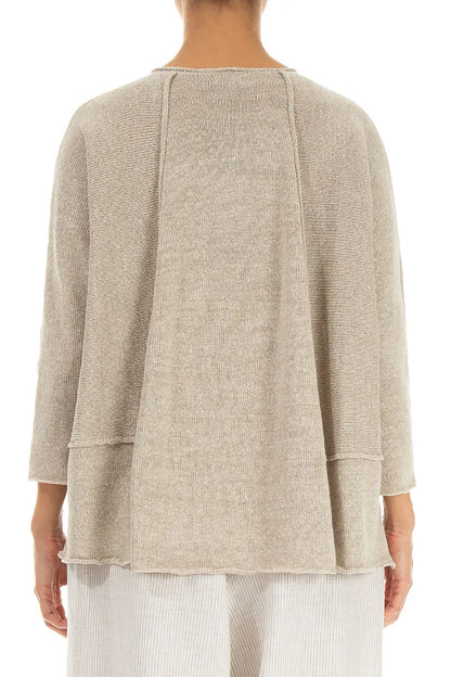 A-Line Two Pockets Natural Linen Jumper 2