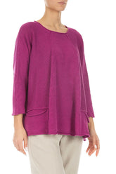 A-Line Two Pockets Orchid Linen Jumper 3