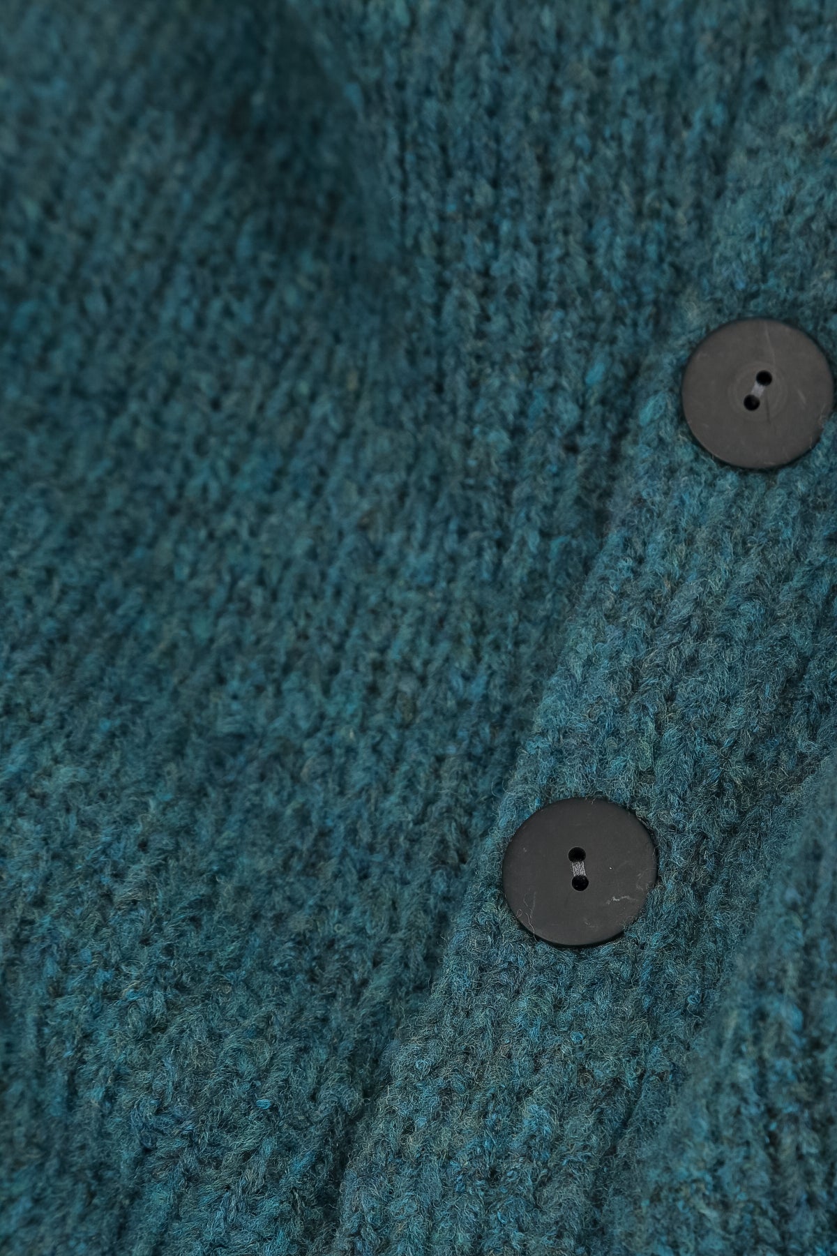 Longer Back Teal Wool Cardigan