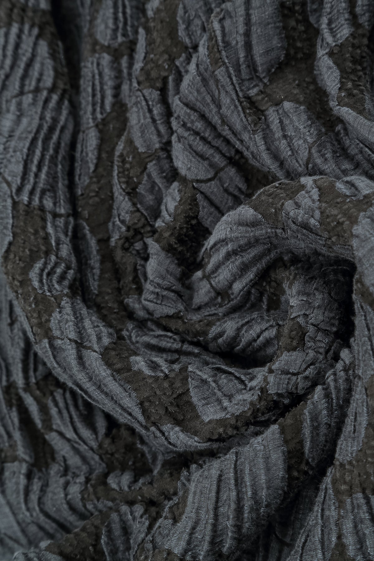 Soft Cowl Charcoal Circle Silk Linen Dress