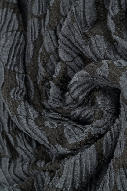Soft Cowl Charcoal Circle Silk Linen Dress