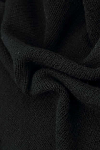 Fringed Black Cashmere Sweater 6